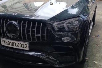 "Navi Mumbai Kharghar Road Accident involving Mercedes and scooter; woman killed, husband injured, student driver held"