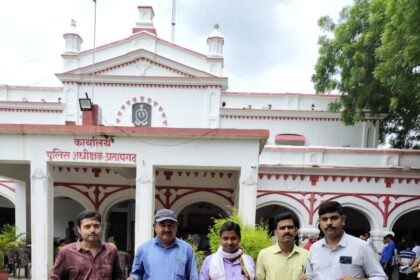 "UPMSRA members protesting in Pratapgarh against Franco-Indian Pharmaceuticals – 25 July 2025"