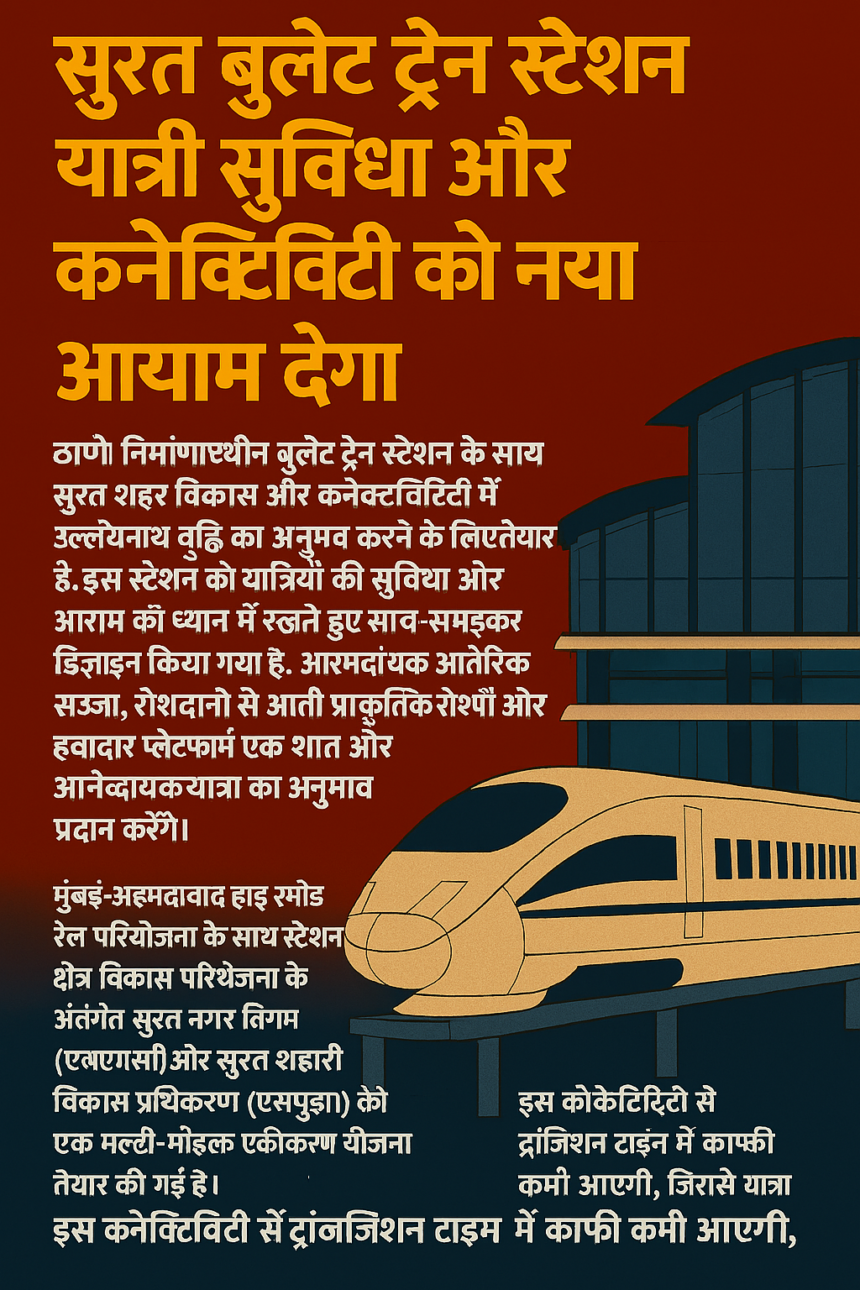 सूरत बुलेट ट्रेन स्टेशन: यात्री सुविधा और कनेक्टिविटी