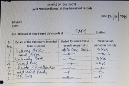तुर्भे गुड्स शेड में 300 किलो रद्दी में से 200 किलो गायब होने का आरोप, सीजीएस गिरीश कुमार शर्मा पर गंभीर सवाल।