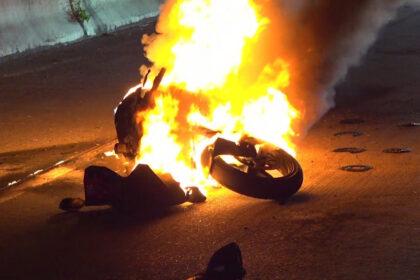 Bike Catches Fire